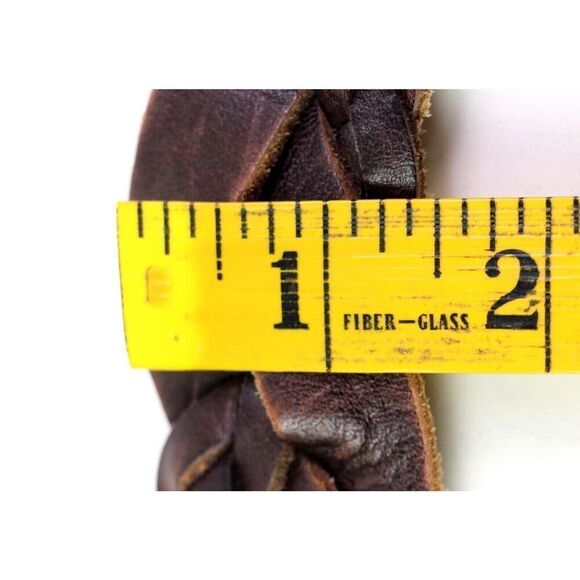 Abercrombie BRAIDED BROWN REAL LEATHER 1 3/8"Wd CASUAL WOMEN'S BELT Sz L/XL (C75 - Picture 9 of 14